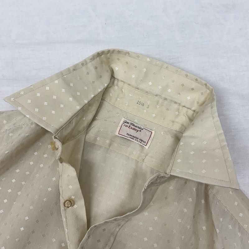 古着 USED シャツ、ブラウス 長袖 Essley 70年代 ビンテージ USA製 総柄 襟芯入り 長袖 シャツ UNION MADE ユニオンメイド スタンプ 70s - ベージュ / ベージュ / beige メンズ USED 古着 中古 50148664