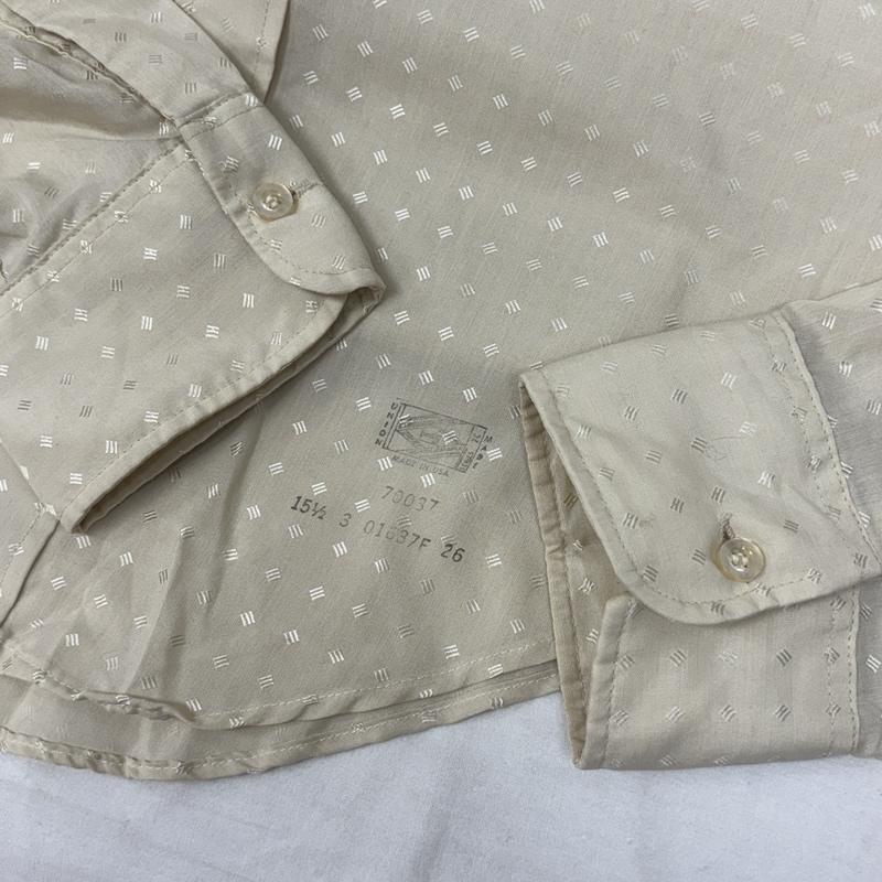 古着 USED シャツ、ブラウス 長袖 Essley 70年代 ビンテージ USA製 総柄 襟芯入り 長袖 シャツ UNION MADE ユニオンメイド スタンプ 70s - ベージュ / ベージュ / beige メンズ USED 古着 中古 50148664