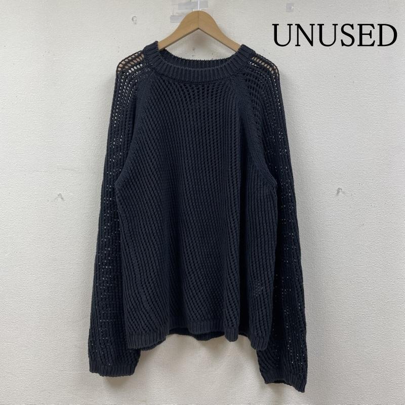アンユーズド UNUSED ニット、セーター 長袖 クルーネック メッシュ ニット 長袖 US1988 3G crew neck mesh knit 3 無地 紺 / ネイビー / navy メンズ USED 古着 中古 50148666