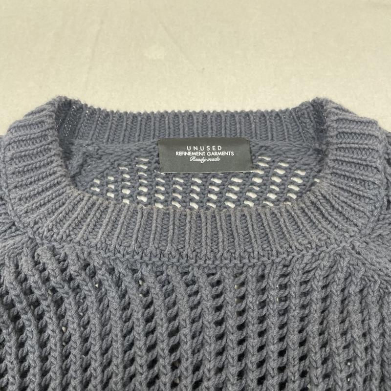アンユーズド UNUSED ニット、セーター 長袖 クルーネック メッシュ ニット 長袖 US1988 3G crew neck mesh knit 3 無地 紺 / ネイビー / navy メンズ USED 古着 中古 50148666