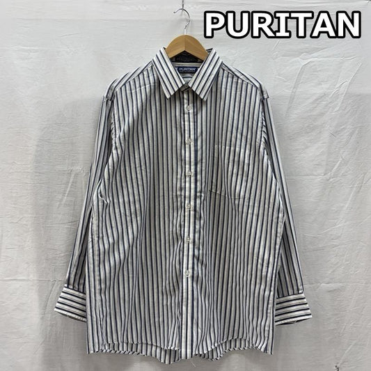 古着 USED シャツ、ブラウス 長袖 PURITAN ビンテージ USA製 ストライプ柄 襟芯入り 長袖 シャツ - メンズ USED 古着 中古 50148668