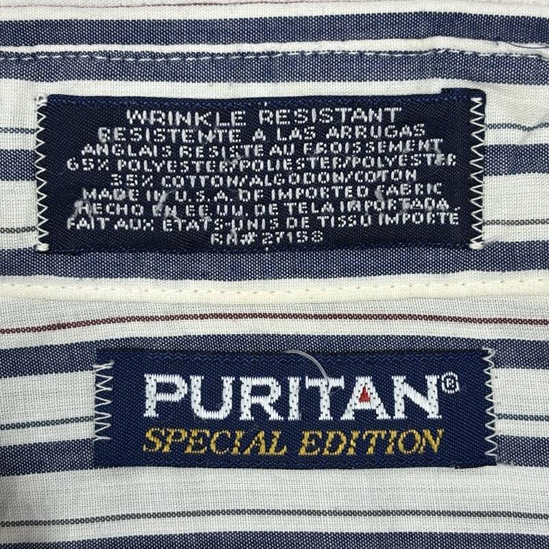古着 USED シャツ、ブラウス 長袖 PURITAN ビンテージ USA製 ストライプ柄 襟芯入り 長袖 シャツ - メンズ USED 古着 中古 50148668