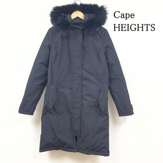 ケープハイツ Cape HEIGHTS コート ダウンコート ELLNORA ダウン コート ジャケット フード付き ジップアップ ファー 防寒撥水 80/20クロス S ロゴ、文字 X 刺繍 黒 / ブラック / black レディース USED 古着 中古 50148696