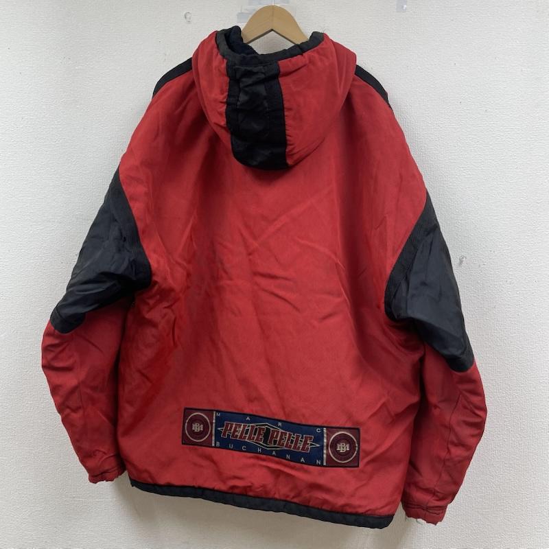 ペレペレ PELLEPELLE ジャケット、上着 ジャンパー、ブルゾン 90s marc buchanan アノラック ジャケット 中綿 ハーフジップ ロゴ 刺繍 大きめ ビッグシルエット XL ロゴ、文字 X 刺繍 赤 / レッド / red X 黒 / ブラック / black メンズ USED 古着 中古 50148711