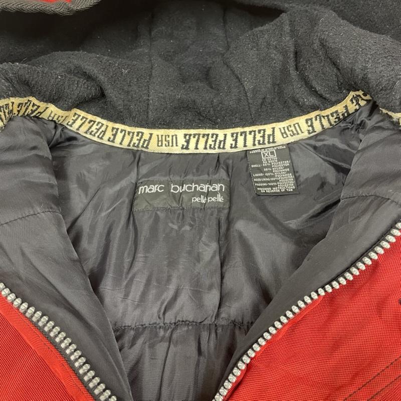 ペレペレ PELLEPELLE ジャケット、上着 ジャンパー、ブルゾン 90s marc buchanan アノラック ジャケット 中綿 ハーフジップ ロゴ 刺繍 大きめ ビッグシルエット XL ロゴ、文字 X 刺繍 赤 / レッド / red X 黒 / ブラック / black メンズ USED 古着 中古 50148711