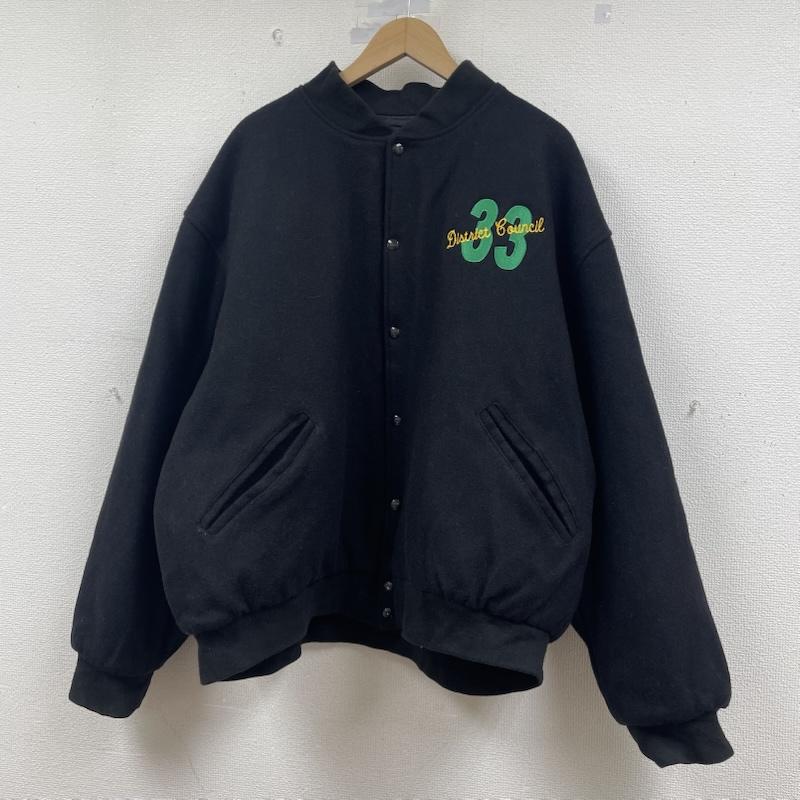 古着 USED ジャケット、上着 ジャンパー、ブルゾン GAME SPORTSWEAR スタジャン スタジアム ジャンパー ブルゾン スナップボタン ロゴ 刺繍 DISTRICT COUNCIL サイズ3XL - ロゴ、文字 X 刺繍 黒 / ブラック / black メンズ USED 古着 中古 50148726