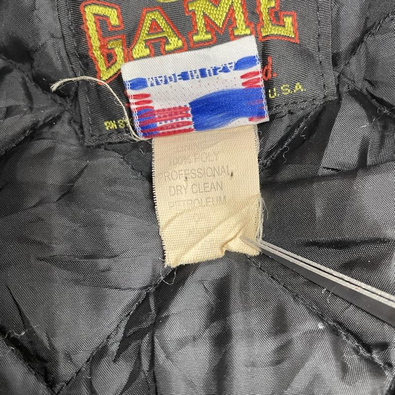 古着 USED ジャケット、上着 ジャンパー、ブルゾン GAME SPORTSWEAR スタジャン スタジアム ジャンパー ブルゾン スナップボタン ロゴ 刺繍 DISTRICT COUNCIL サイズ3XL - ロゴ、文字 X 刺繍 黒 / ブラック / black メンズ USED 古着 中古 50148726