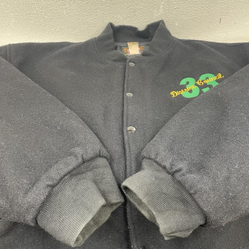 古着 USED ジャケット、上着 ジャンパー、ブルゾン GAME SPORTSWEAR スタジャン スタジアム ジャンパー ブルゾン スナップボタン ロゴ 刺繍 DISTRICT COUNCIL サイズ3XL - ロゴ、文字 X 刺繍 黒 / ブラック / black メンズ USED 古着 中古 50148726
