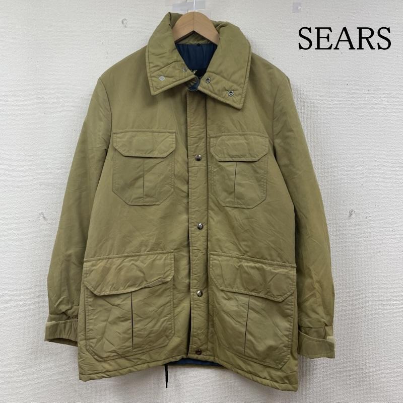 シアーズ SEARS ジャケット、上着 ジャンパー、ブルゾン 80s 90s 中綿 ブルゾン パファー ジャケット フルジップアップ 無地 S 無地 カーキ / カーキ / khaki メンズ USED 古着 中古 50148734