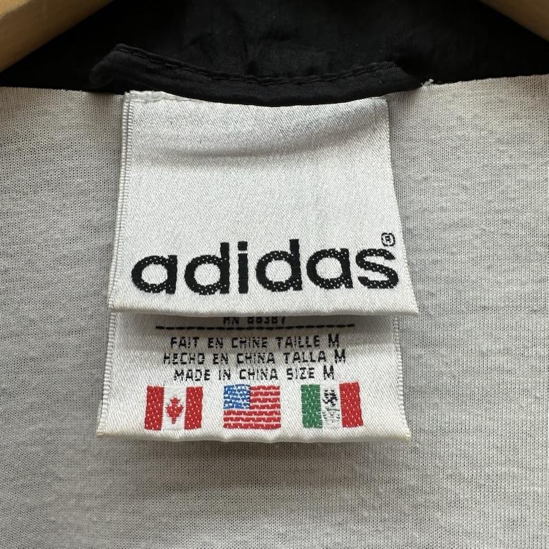 アディダス adidas ジャケット、上着 ジャンパー、ブルゾン 90s ロゴ 刺繍 切替 ナイロン ジップ ジャケット M 白 / ホワイト / white X 黒 / ブラック / black メンズ USED 古着 中古 50148743