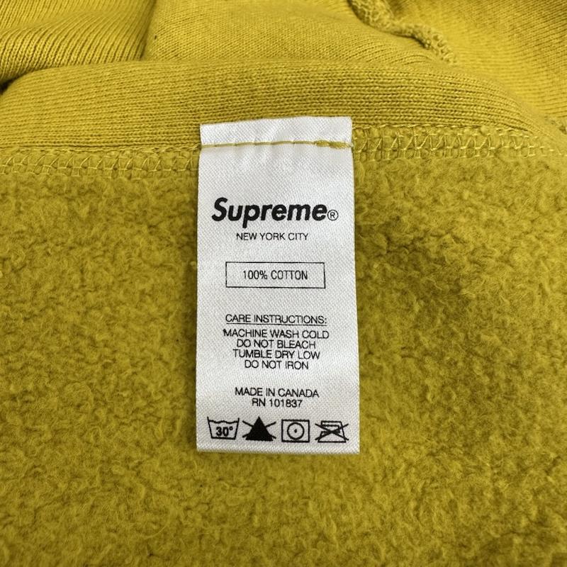 シュプリーム Supreme パーカー 長袖 19AW Micro Logo Hooded Sweatshirt ロゴ 刺繍 パーカー M 黄 / イエロー / yellow メンズ USED 古着 中古 50148748