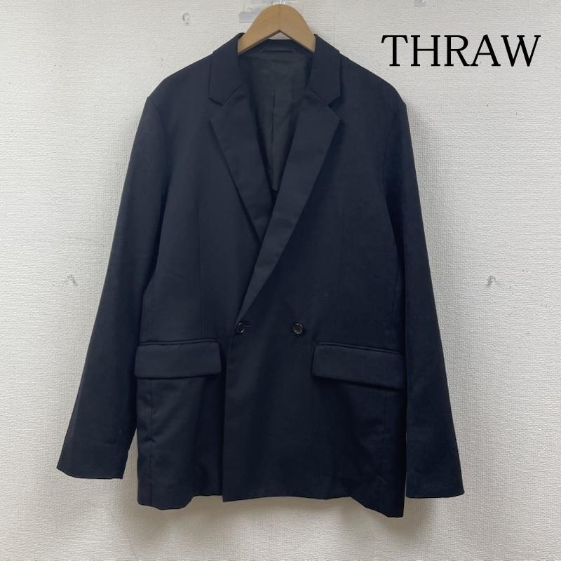 古着 USED ジャケット、上着 ジャケット、ブレザー THRAW テーラード ジャケット スーツ ダブル ブルゾン ブレザー 無地 TH20AKJK04 2 無地 黒 / ブラック / black メンズ USED 古着 中古 50148761