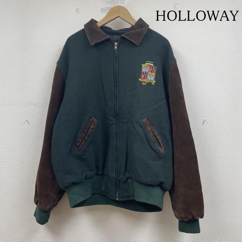 古着 USED ジャケット、上着 ジャンパー、ブルゾン USA製 HOLLOWAY ホロウェイ ヴァーシティジャケット ウール スタジアムジャケット 企業ロゴ 刺繍 人魚 マーメイド XL ロゴ、文字 X キャラクター X 刺繍 茶 / ブラウン / brown X 緑 / グリーン / green メンズ USED 古着 中古 50148773