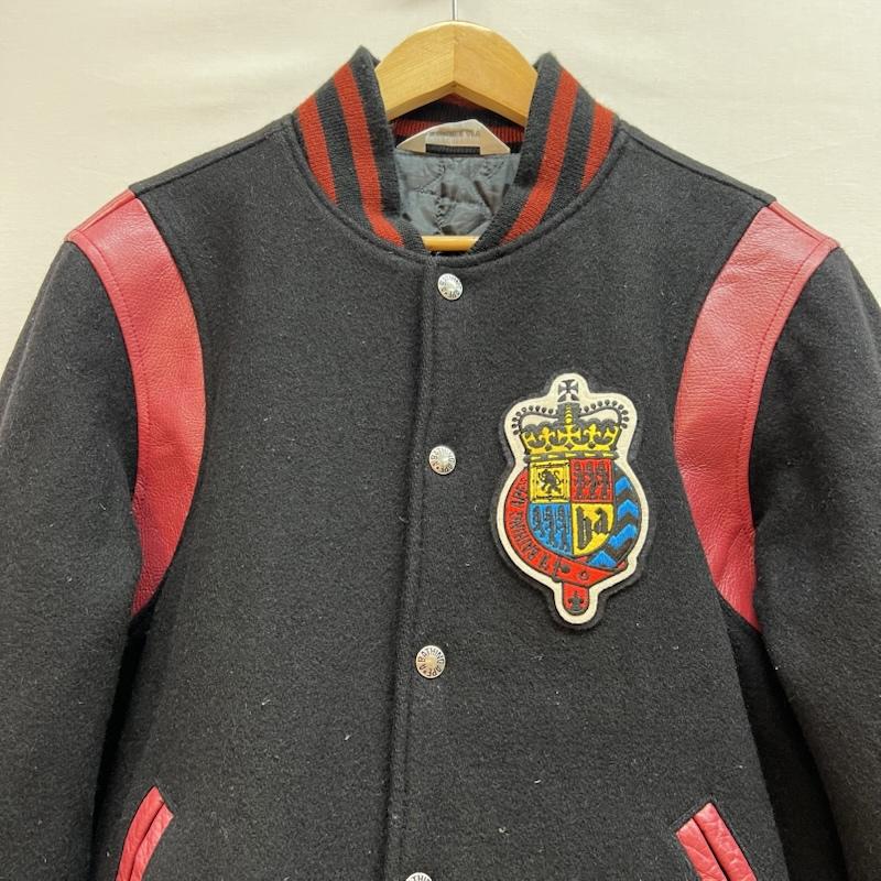 アベイシングエイプ A BATHING APE ジャケット、上着 ジャンパー、ブルゾン レザー 切替 メルトンウール スタジャン クラウン ワッペン M 黒 / ブラック / black X 赤 / レッド / red メンズ USED 古着 中古 50148775