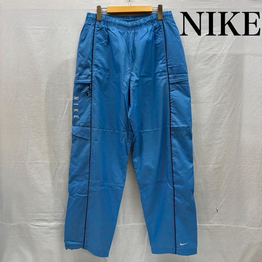 ナイキ NIKE ボトムス ボトムス 00s ライン イージー ナイロン トラックパンツ 裏メッシュ 裾ジップ 刺繍 ロゴ L ロゴ、文字 X 刺繍 水色 / ライトブルー / メンズ USED 古着 中古 50148780