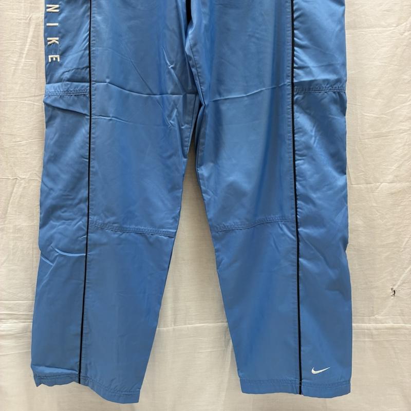 ナイキ NIKE ボトムス ボトムス 00s ライン イージー ナイロン トラックパンツ 裏メッシュ 裾ジップ 刺繍 ロゴ L ロゴ、文字 X 刺繍 水色 / ライトブルー / メンズ USED 古着 中古 50148780