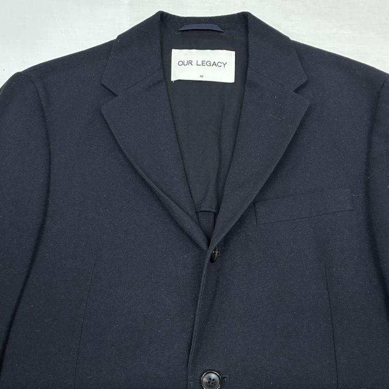アワーレガシー Our Legacy ジャケット、上着 ジャケット、ブレザー 14AW コットン シルク 3B テーラード ジャケット ブレザー 46 紺 / ネイビー / navy メンズ USED 古着 中古 50148790