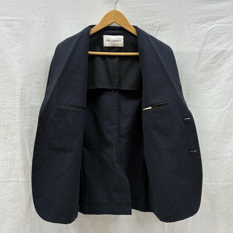 アワーレガシー Our Legacy ジャケット、上着 ジャケット、ブレザー 14AW コットン シルク 3B テーラード ジャケット ブレザー 46 紺 / ネイビー / navy メンズ USED 古着 中古 50148790