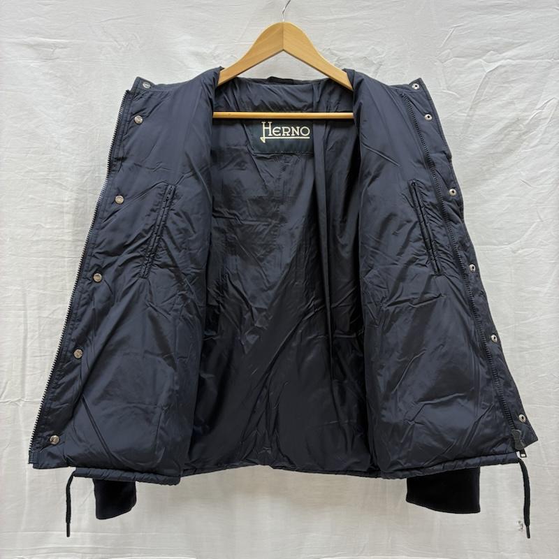 ヘルノ HERNO ジャケット、上着 ダウンジャケット ウール ナイロン コンビ 切替 ダウンジャケット 50 紺 / ネイビー / navy メンズ USED 古着 中古 50148794