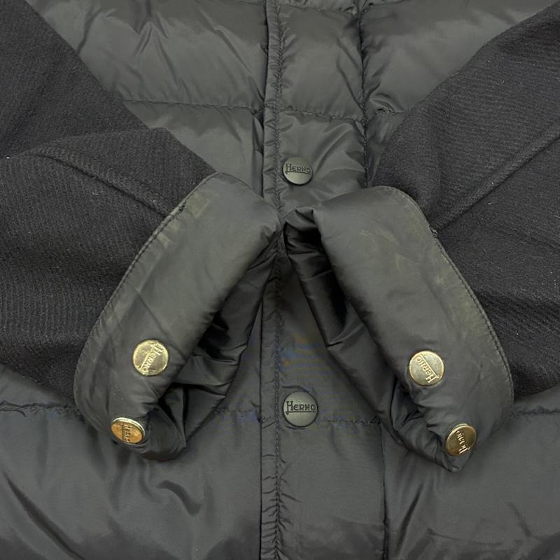 ヘルノ HERNO ジャケット、上着 ダウンジャケット ウール ナイロン コンビ 切替 ダウンジャケット 50 紺 / ネイビー / navy メンズ USED 古着 中古 50148794