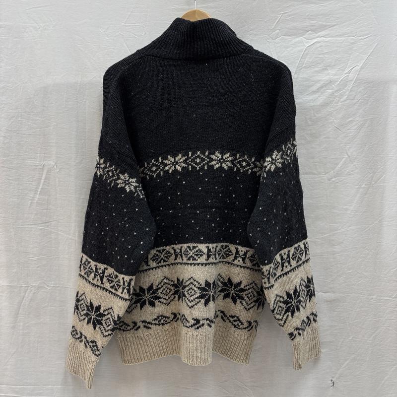ロンドンフォグ LONDONFOG ニット、セーター 長袖 ハイネック ハーフジップ スノー柄 ニット セーター M メンズ USED 古着 中古 50148820