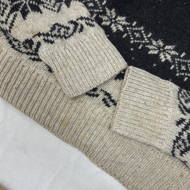 ロンドンフォグ LONDONFOG ニット、セーター 長袖 ハイネック ハーフジップ スノー柄 ニット セーター M メンズ USED 古着 中古 50148820