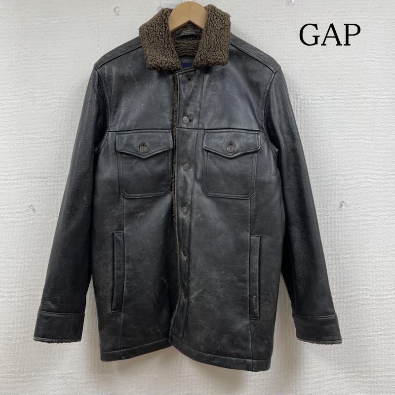 ギャップ GAP ジャケット、上着 レザージャケット 00s OLD 本革 レザー コート ジャケット 裏地 ボア 牛革 XS 無地 黒 / ブラック / black メンズ USED 古着 中古 50148831