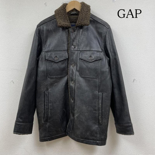 ギャップ GAP ジャケット、上着 レザージャケット 00s OLD 本革 レザー コート ジャケット 裏地 ボア 牛革 XS 無地 黒 / ブラック / black メンズ USED 古着 中古 50148831