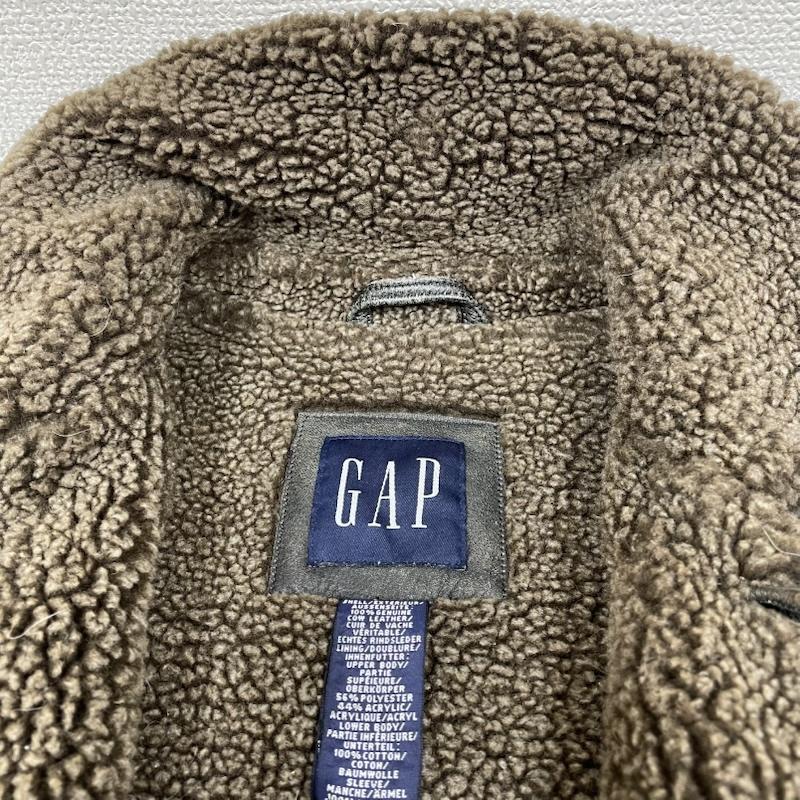 ギャップ GAP ジャケット、上着 レザージャケット 00s OLD 本革 レザー コート ジャケット 裏地 ボア 牛革 XS 無地 黒 / ブラック / black メンズ USED 古着 中古 50148831