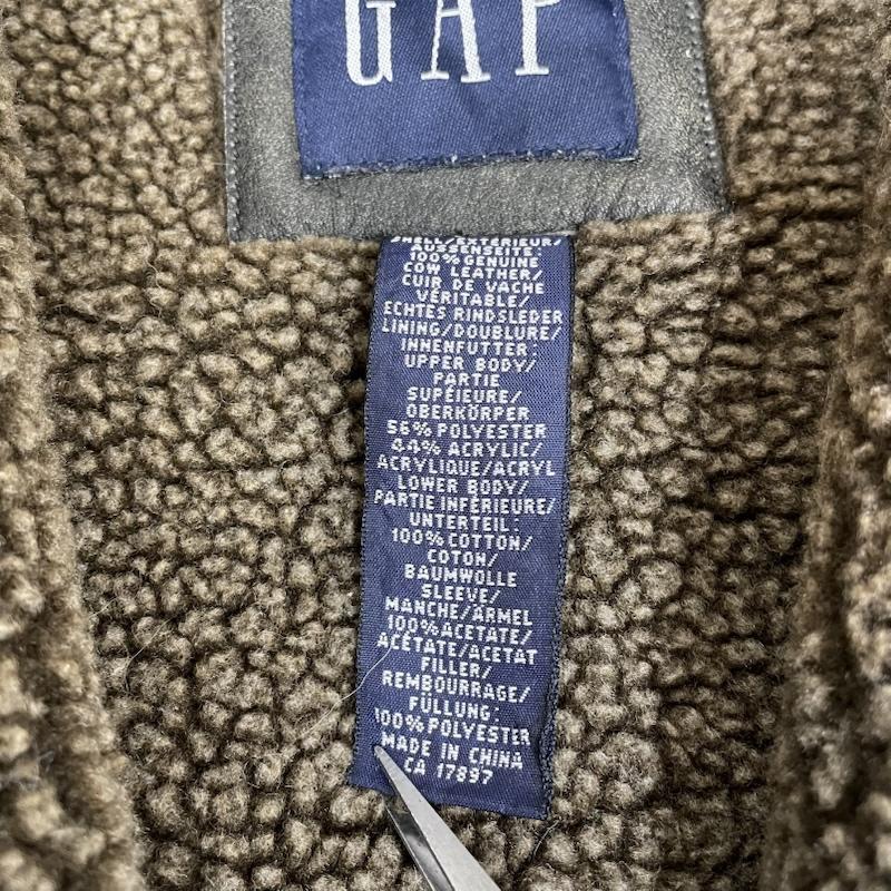 ギャップ GAP ジャケット、上着 レザージャケット 00s OLD 本革 レザー コート ジャケット 裏地 ボア 牛革 XS 無地 黒 / ブラック / black メンズ USED 古着 中古 50148831