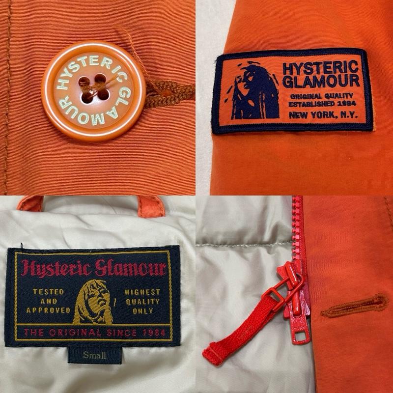 ヒステリックグラマー HYSTERIC GLAMOUR ジャケット、上着 ダウンジャケット 13aw フーデッドCO プリマロフトダウン ファー オレンジ Sサイズ 0234ac04 S ロゴ、文字 橙 / オレンジ / orange メンズ USED 古着 中古 50148840