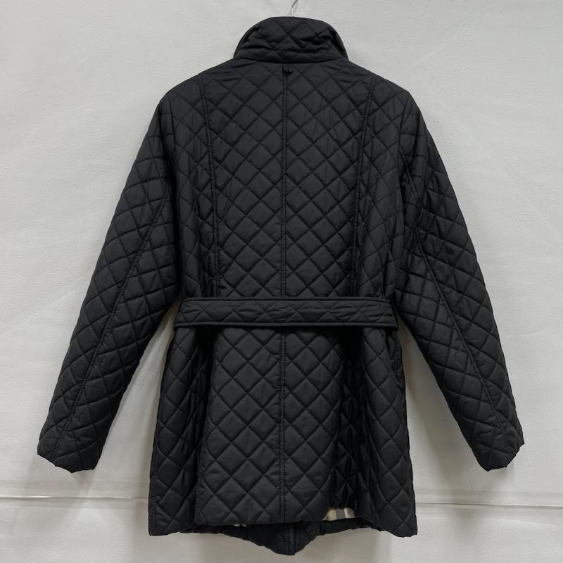 バーバリー BURBERRY コート コート一般 キルティング ロング コート ノバチェック ジャケット ジップアップ ベルト ロンドン 48 無地 黒 / ブラック / black レディース USED 古着 中古 50148848