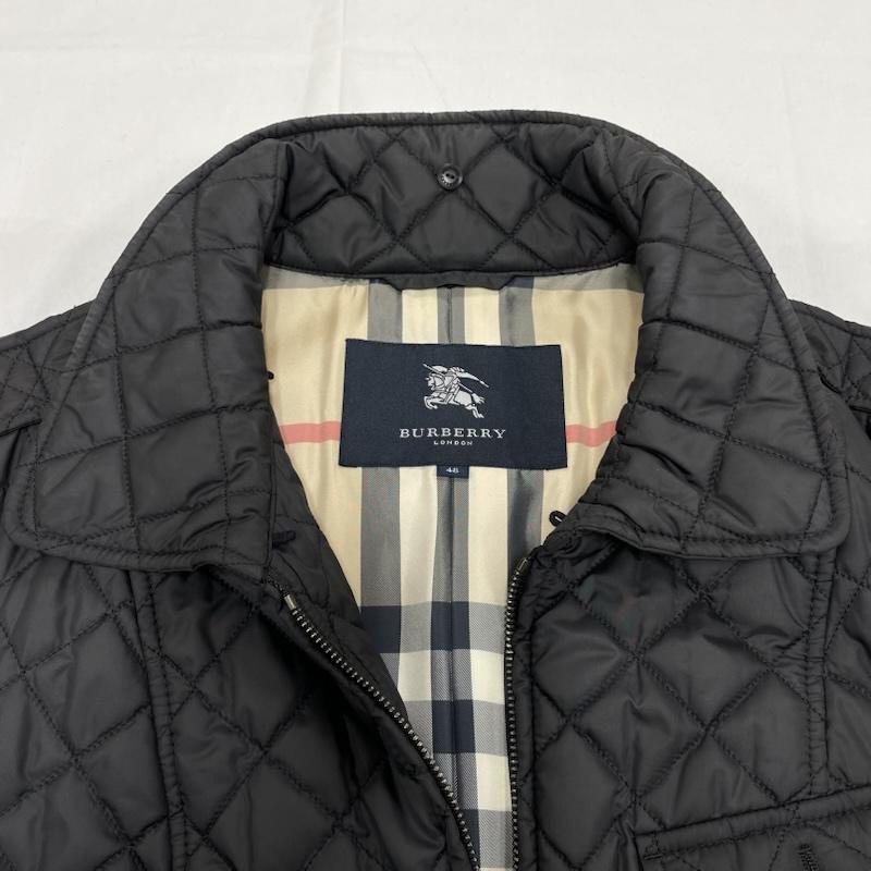 バーバリー BURBERRY コート コート一般 キルティング ロング コート ノバチェック ジャケット ジップアップ ベルト ロンドン 48 無地 黒 / ブラック / black レディース USED 古着 中古 50148848