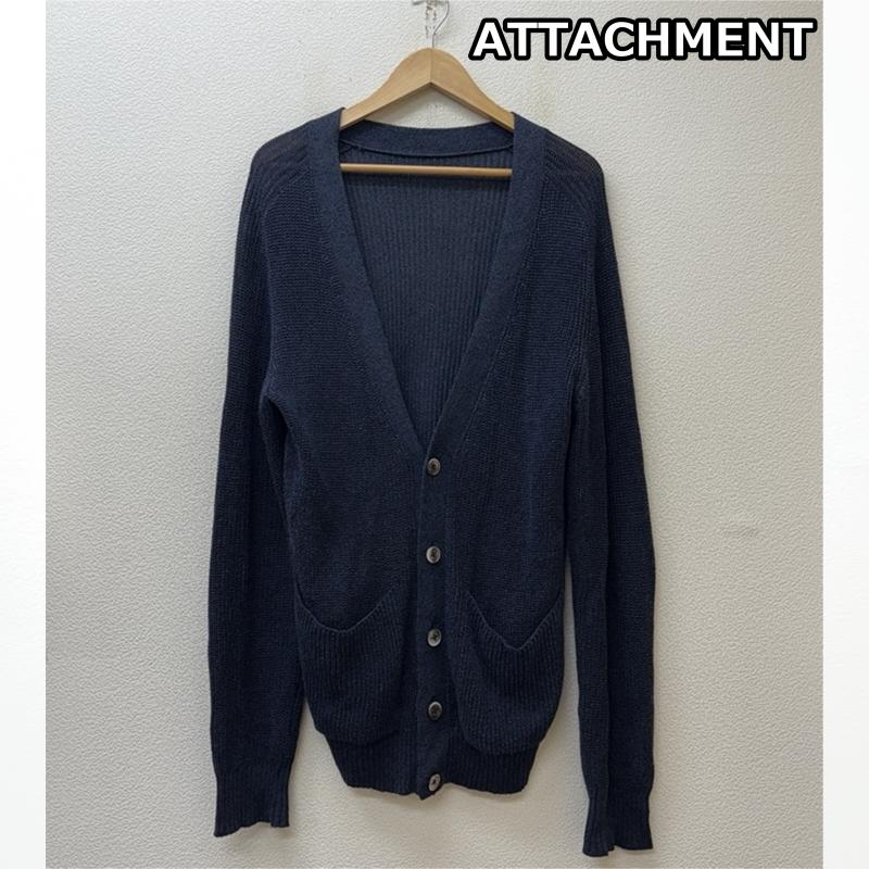 アタッチメント ATTACHMENT カーディガン 長袖 コットン アバカ レーヨン ニット カーディガン 2 紺 / ネイビー / navy メンズ USED 古着 中古 50148867