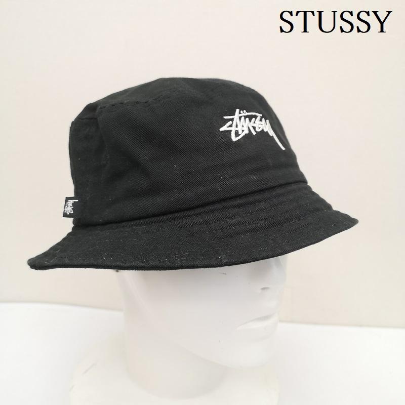 ステューシー STUSSY 帽子 ハット Stock Bucket Hat バケット ハット - 黒 / ブラック / black メンズ USED 古着 中古 50148886