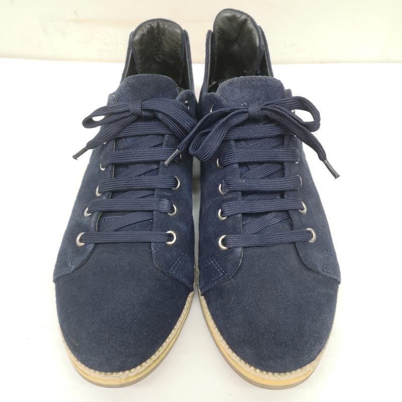 アレキサンダーマックイーン ALEXANDERMCQUEEN ブーツ 一般 スエード バックジップ サイド スカル レザー シューズ 41 26.0cm 紺 / ネイビー / navy メンズ USED 古着 中古 50148920