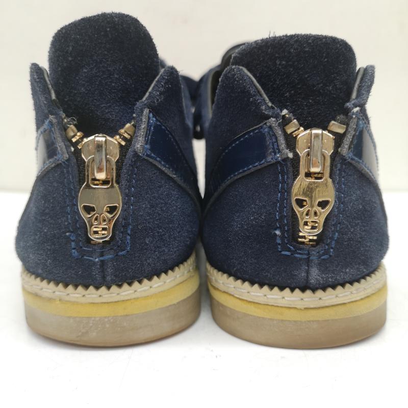 アレキサンダーマックイーン ALEXANDERMCQUEEN ブーツ 一般 スエード バックジップ サイド スカル レザー シューズ 41 26.0cm 紺 / ネイビー / navy メンズ USED 古着 中古 50148920