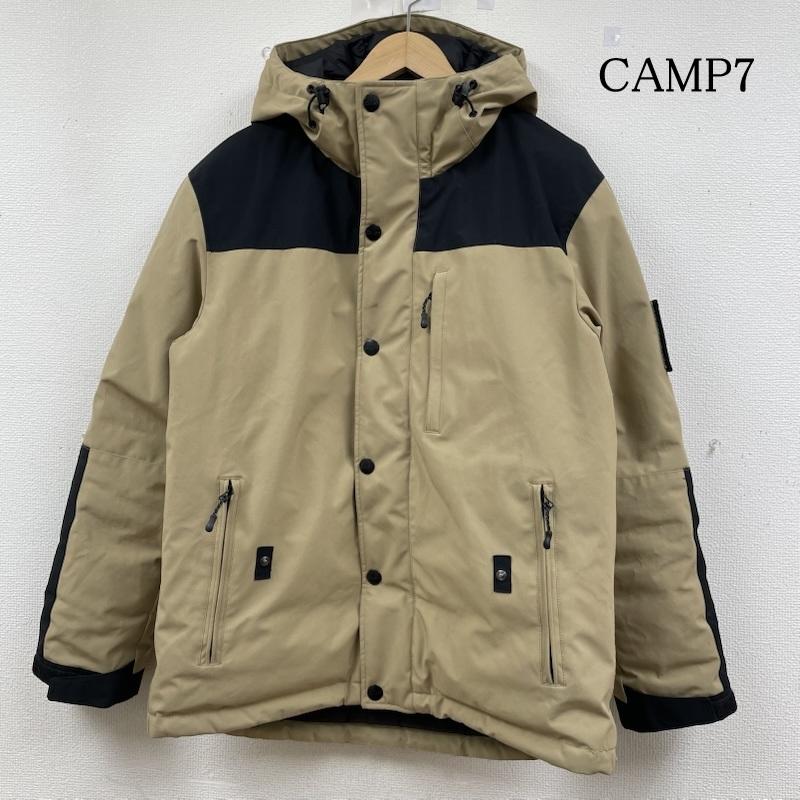 キャンプセブン CAMP7 ジャケット、上着 ダウンジャケット シンパテックス ダウン ジャケット ジップアップ ブルゾン cp-4216001 M 無地 黒 / ブラック / black X ベージュ / ベージュ / beige メンズ USED 古着 中古 50148924