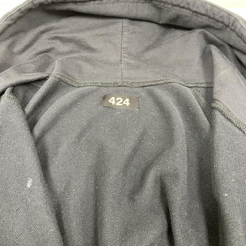 古着 USED パーカー 長袖 424 ジップアップ フーデッド スウェットシャツ 長袖 パーカー USA製 M ロゴ、文字 X  X プリント 黒 / ブラック / black メンズ USED 古着 中古 50148937