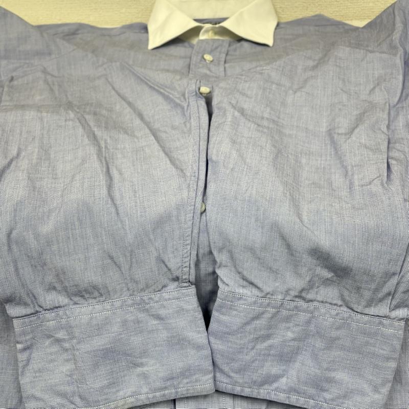 ポロバイラルフローレン Polo by RALPH LAUREN シャツ、ブラウス 長袖 REGENT CLASSIC FIT 長袖 クレリックシャツ 裾 ポニー ロゴ 刺繍 サイズ17-34 - ロゴ、文字 X 刺繍 白 / ホワイト / white X 青 / ブルー / blue メンズ USED 古着 中古 50148944