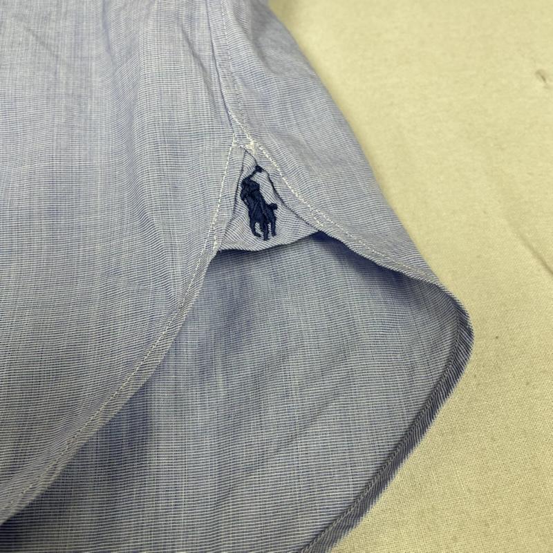ポロバイラルフローレン Polo by RALPH LAUREN シャツ、ブラウス 長袖 REGENT CLASSIC FIT 長袖 クレリックシャツ 裾 ポニー ロゴ 刺繍 サイズ17-34 - ロゴ、文字 X 刺繍 白 / ホワイト / white X 青 / ブルー / blue メンズ USED 古着 中古 50148944