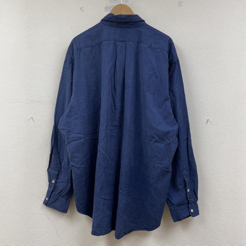 ラルフローレン RALPHLAUREN シャツ、ブラウス 長袖 90s Blake 長袖 シャツ ポニーロゴ 刺繍 ワンポイント シルク 62% コットン 38％ XXL ロゴ、文字 X 刺繍 X ワンポイント 青 / ブルー / blue メンズ USED 古着 中古 50148945