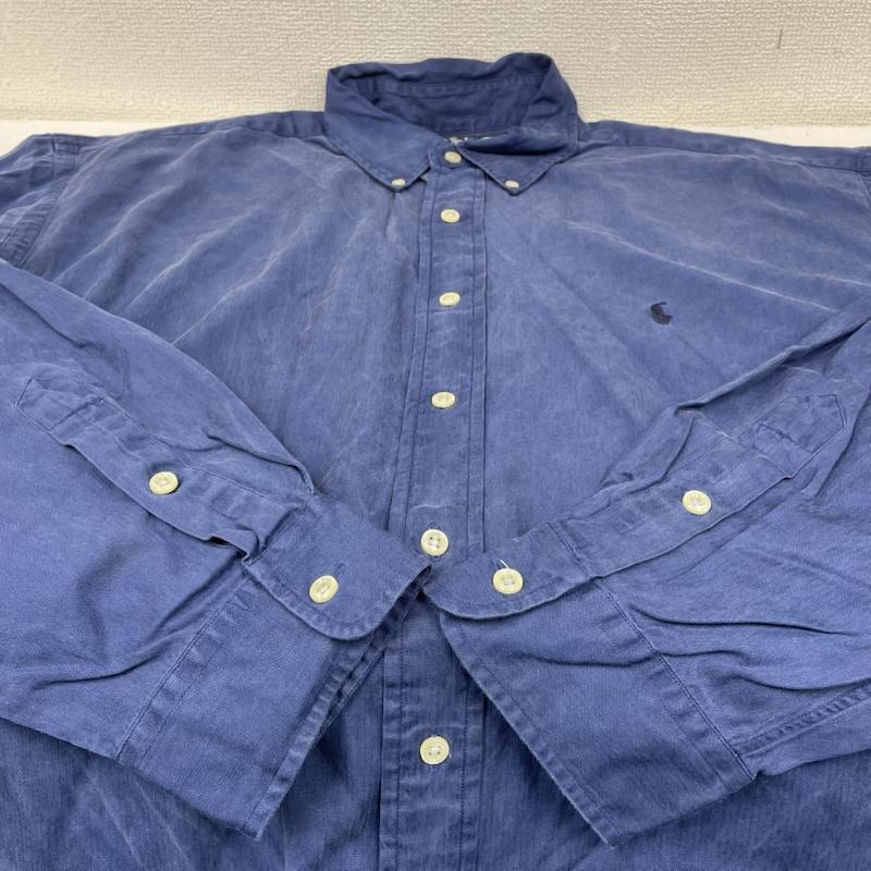 ラルフローレン RALPHLAUREN シャツ、ブラウス 長袖 90s Blake 長袖 シャツ ポニーロゴ 刺繍 ワンポイント シルク 62% コットン 38％ XXL ロゴ、文字 X 刺繍 X ワンポイント 青 / ブルー / blue メンズ USED 古着 中古 50148945