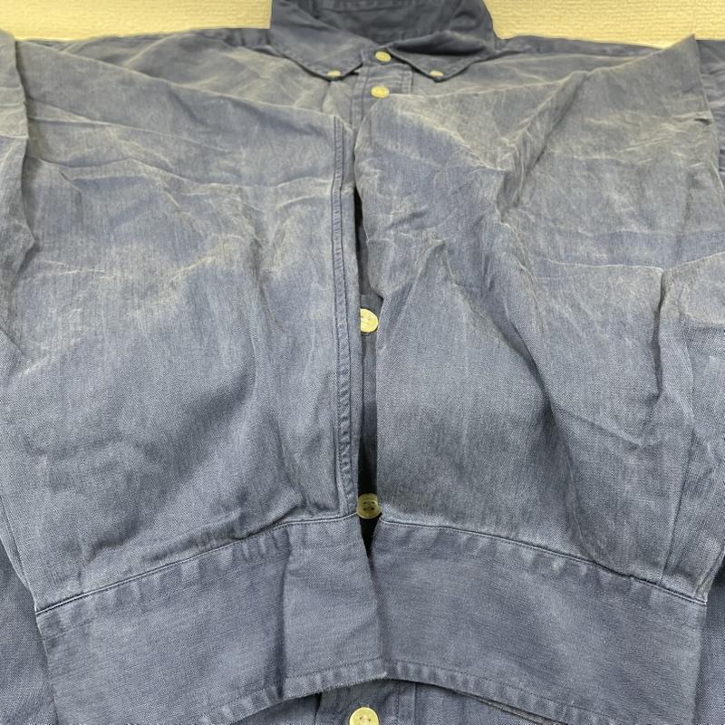 ラルフローレン RALPHLAUREN シャツ、ブラウス 長袖 90s Blake 長袖 シャツ ポニーロゴ 刺繍 ワンポイント シルク 62% コットン 38％ XXL ロゴ、文字 X 刺繍 X ワンポイント 青 / ブルー / blue メンズ USED 古着 中古 50148945