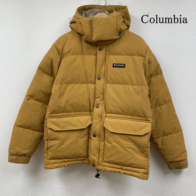 コロンビア Columbia ジャケット、上着 ダウンジャケット PM5609 80周年記念 シダーヒルズ ダウン ジャケット フルジップアップ S ロゴ、文字 マスタード / マスタード / メンズ USED 古着 中古 50148946