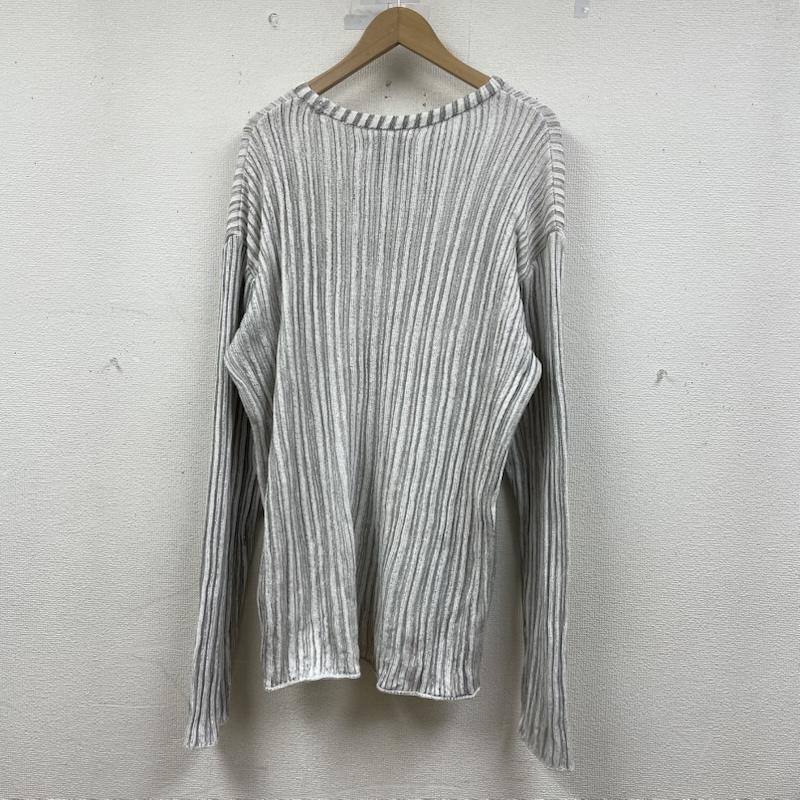 古着 USED ニット、セーター 長袖 Matin Kim マーティンキム グレー ニット ストライプ リブセーター ロゴ入り FREE ストライプ X ロゴ、文字 白 / ホワイト / white X 灰 / グレー / gray レディース USED 古着 中古 50148948