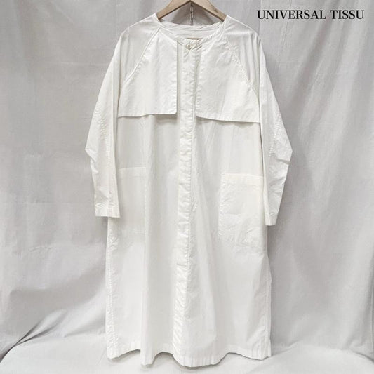 ユニウ゛ァーサルティシュ UNIVERSAL TISSU ワンピース ロングスカート タイプライターシャツトレンチ ノーカラー ホワイト FREESIZE UT180SH028 FREE 無地 白 / ホワイト / white レディース USED 古着 中古 50148959