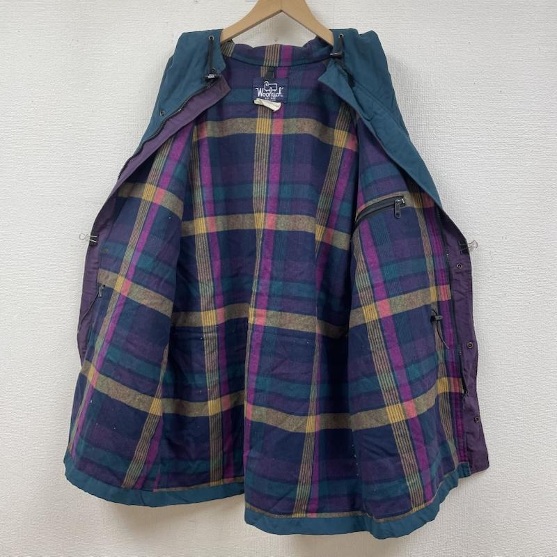 ウールリッチ WOOLRICH ジャケット、上着 ジャンパー、ブルゾン 80s USA製 マウンテンパーカー フルジップアップ ジャケット 裏地チェック柄 モスグリーン L 無地 X チェック 緑 / グリーン / green X マルチカラー / マルチカラー / multicolor メンズ USED 古着 中古 50148982