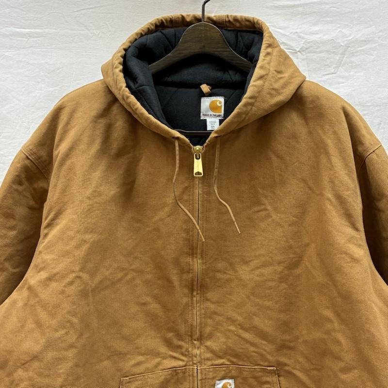 カーハート Carhartt ジャケット、上着 ジャンパー、ブルゾン USA製 キルティング フランネル ライナー ダック アクティブ ジャケット J140-BRN 4XL - メンズ USED 古着 中古 50148998