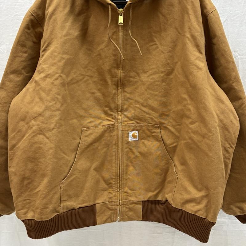 カーハート Carhartt ジャケット、上着 ジャンパー、ブルゾン USA製 キルティング フランネル ライナー ダック アクティブ ジャケット J140-BRN 4XL - メンズ USED 古着 中古 50148998
